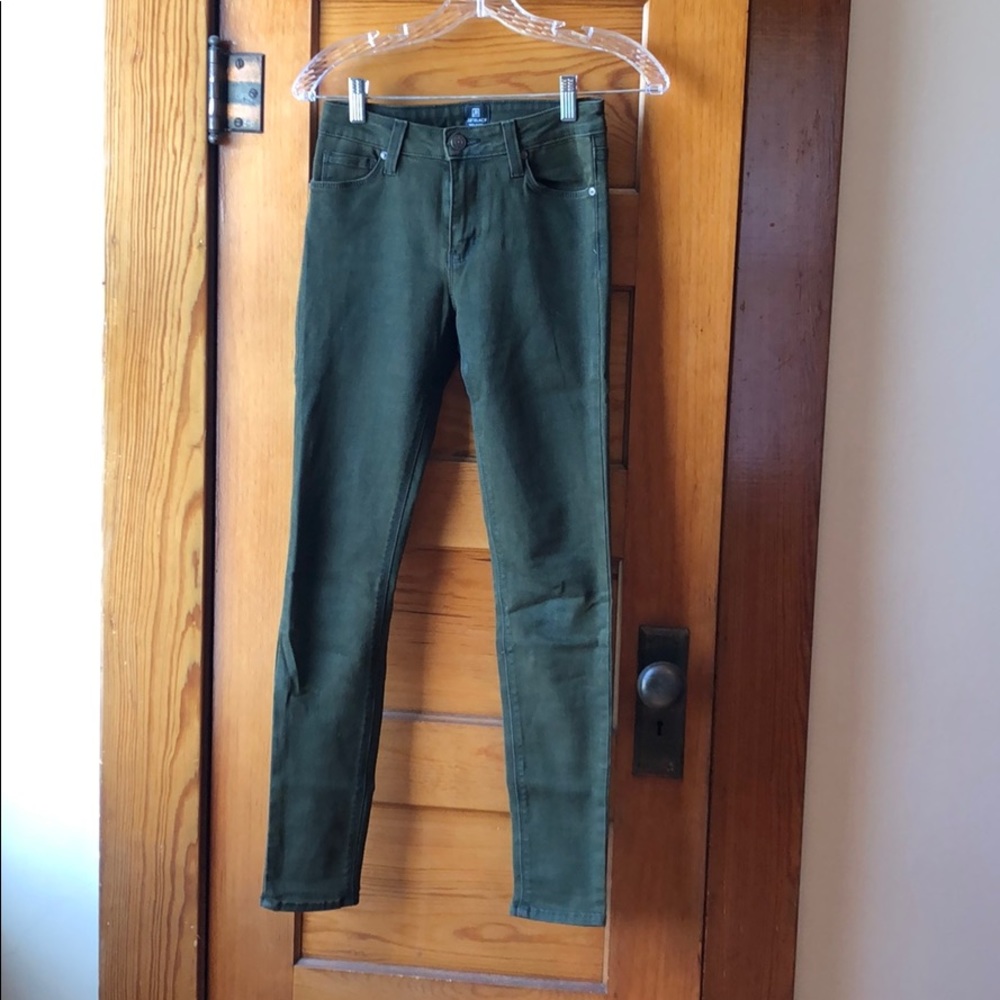 Olive green denim